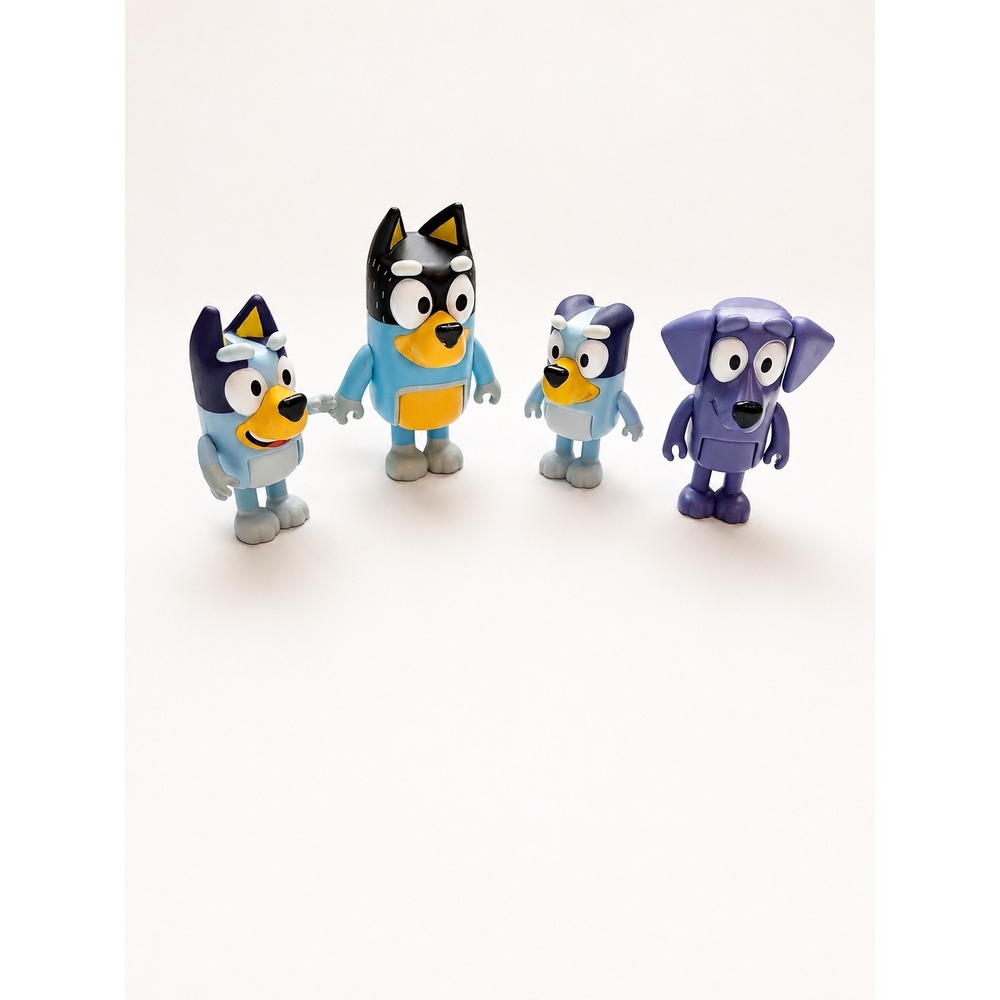 Bluey Action Figures Kids 3in Blue Purple Jean Luc Sleepy Bandit Lot Playful